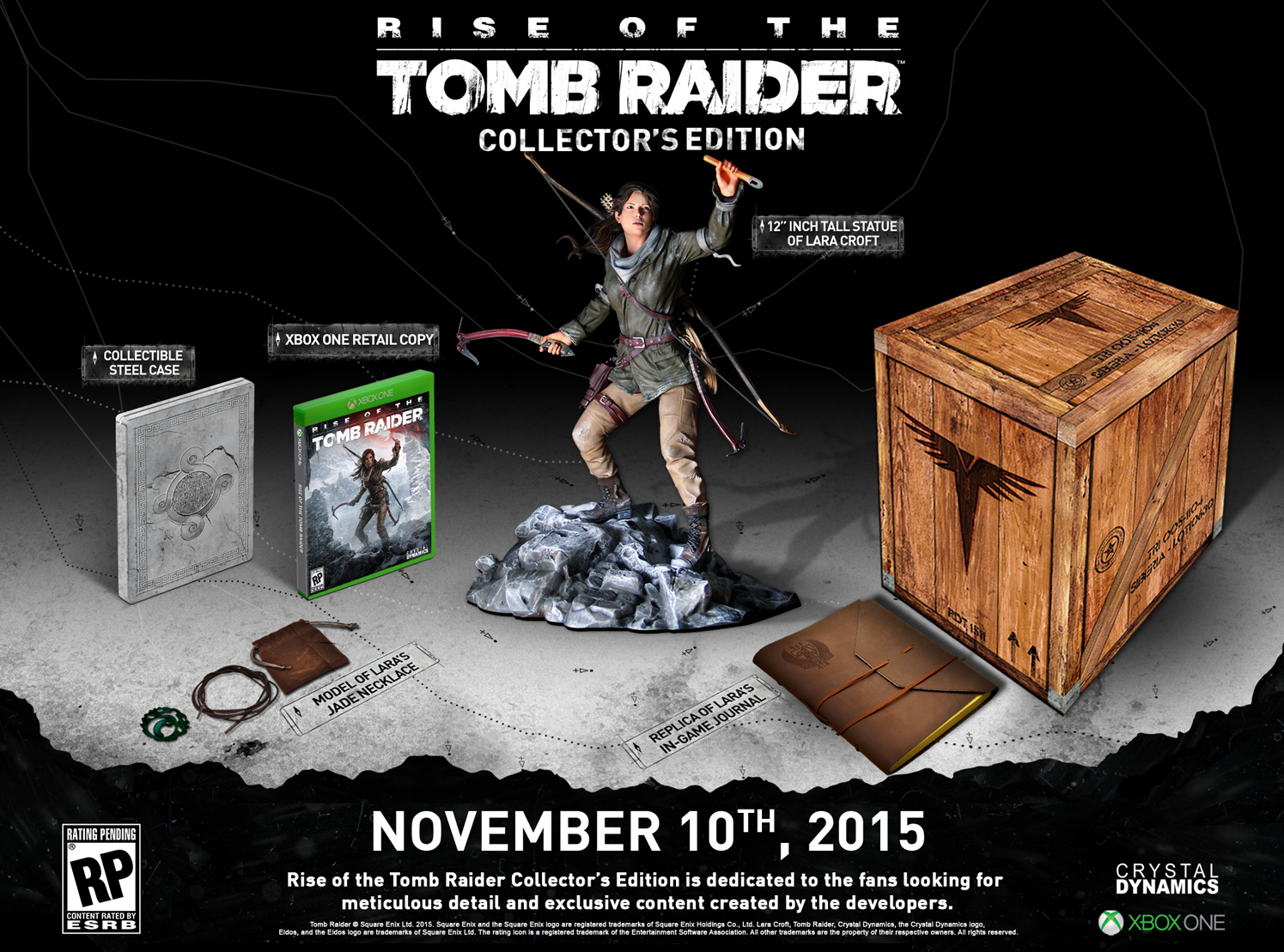 Rise of the Tomb Raider Collector's Edition contents statue