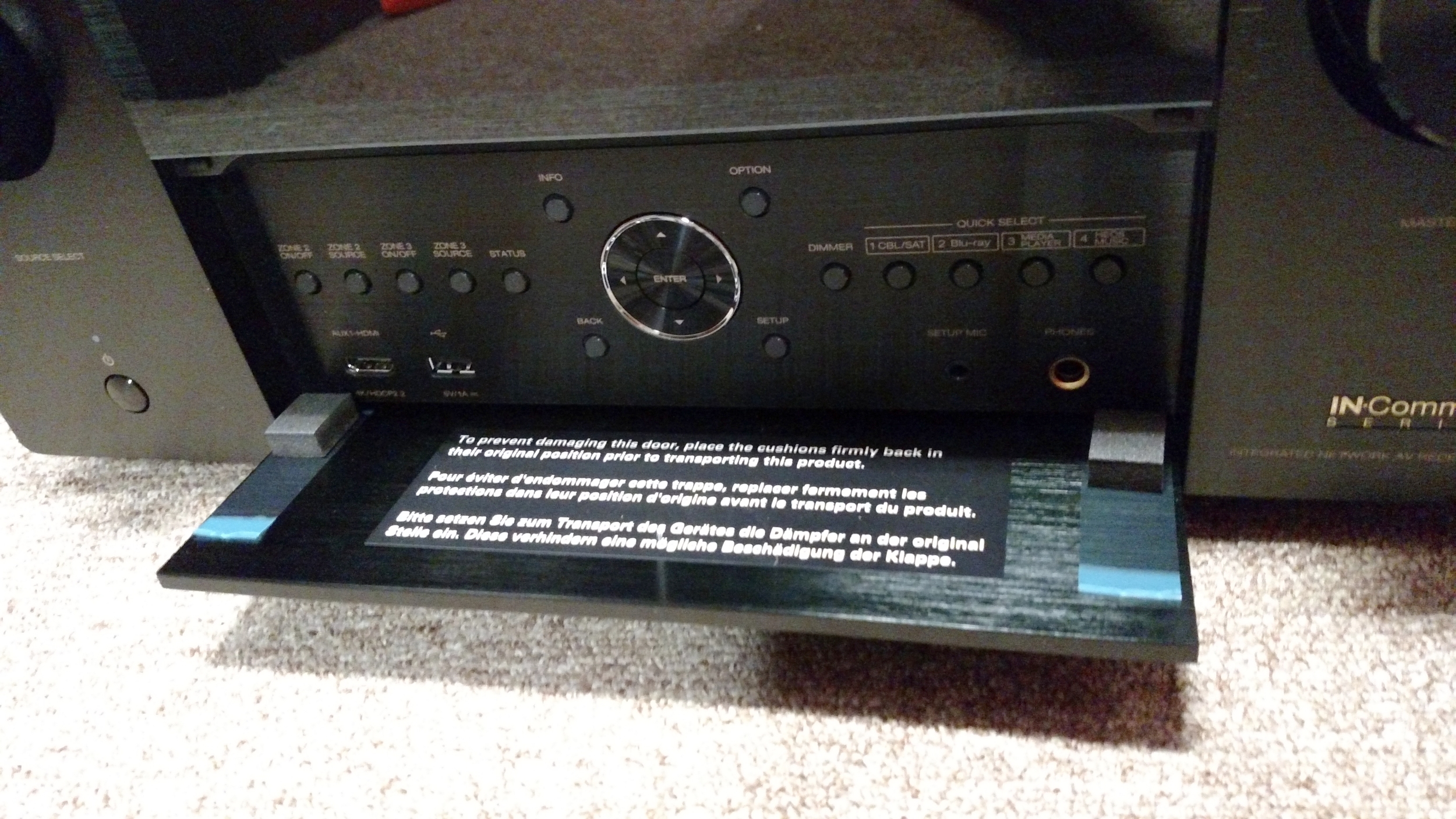 Denon AVR-X8500H front panel opened