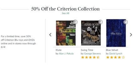 Barnes & Noble Criterion Collection Sale July 2019