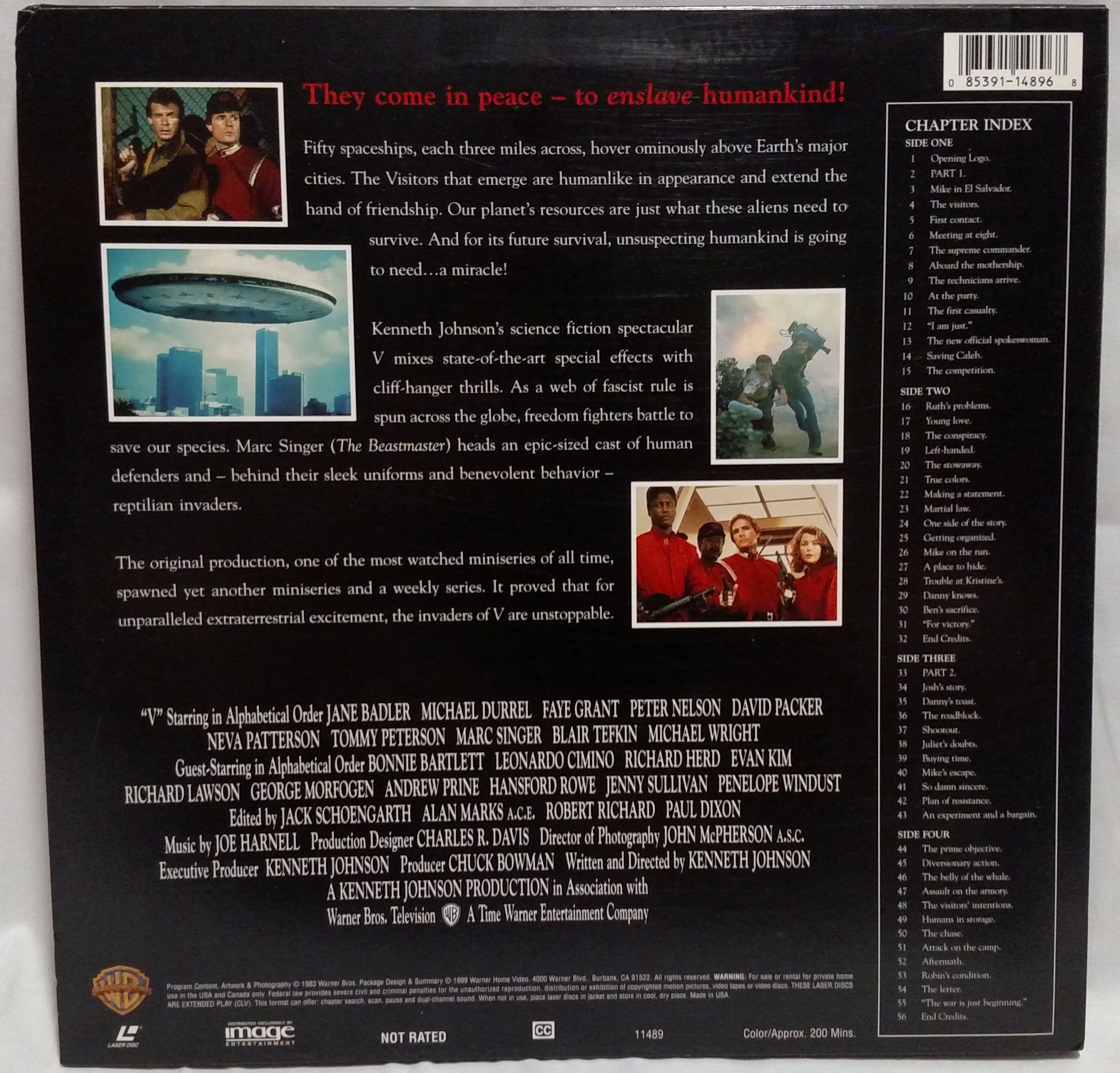 V: The Original Miniseries Laserdisc Back
