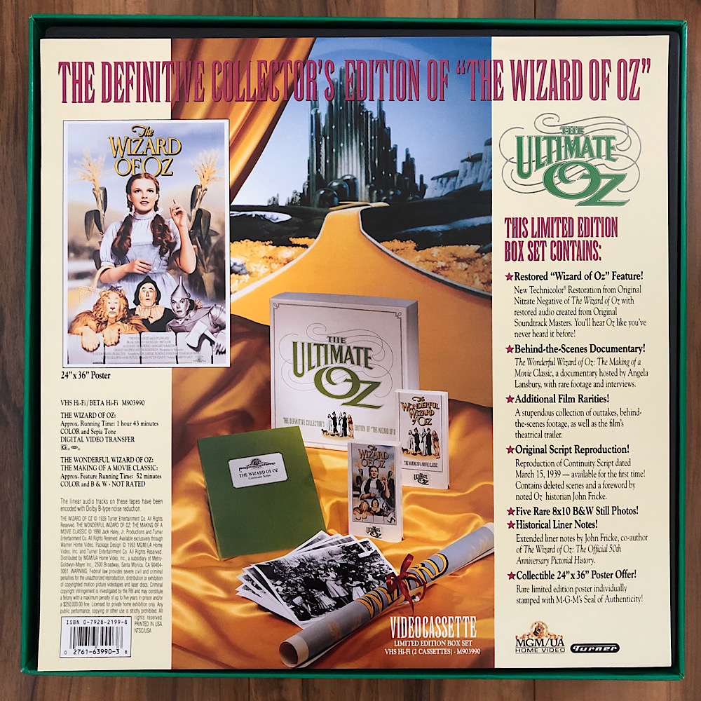 The Wizard of Oz - 1993 Ultimate Oz VHS Box Set Back Cover