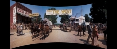 Smilebox transfer for 'How the West Was Won', shrunken to fit on a Scope screen. Screen shot by Xylon.