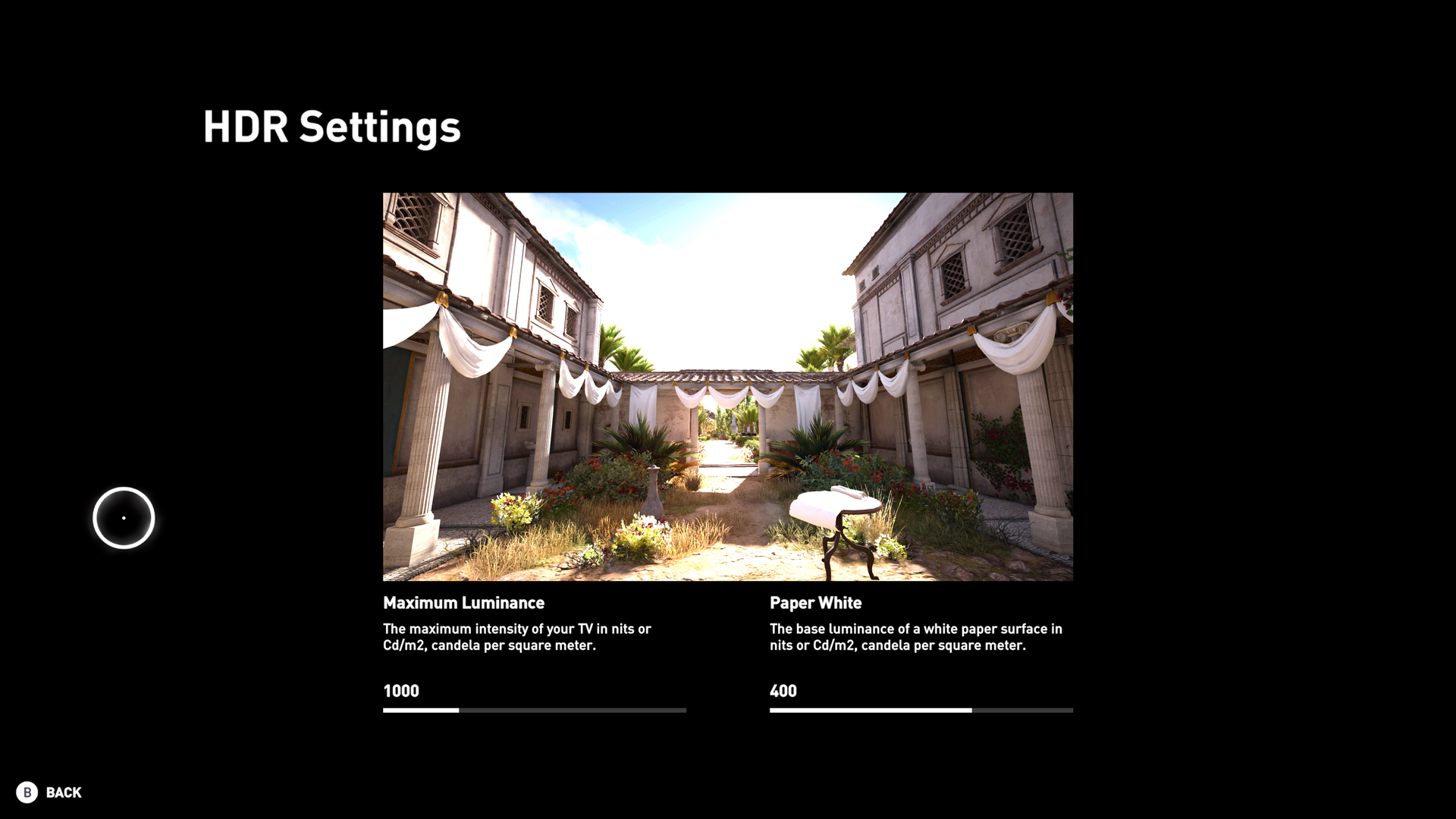 Assassins Creed Origins HDR settings Xbox One X enhanced
