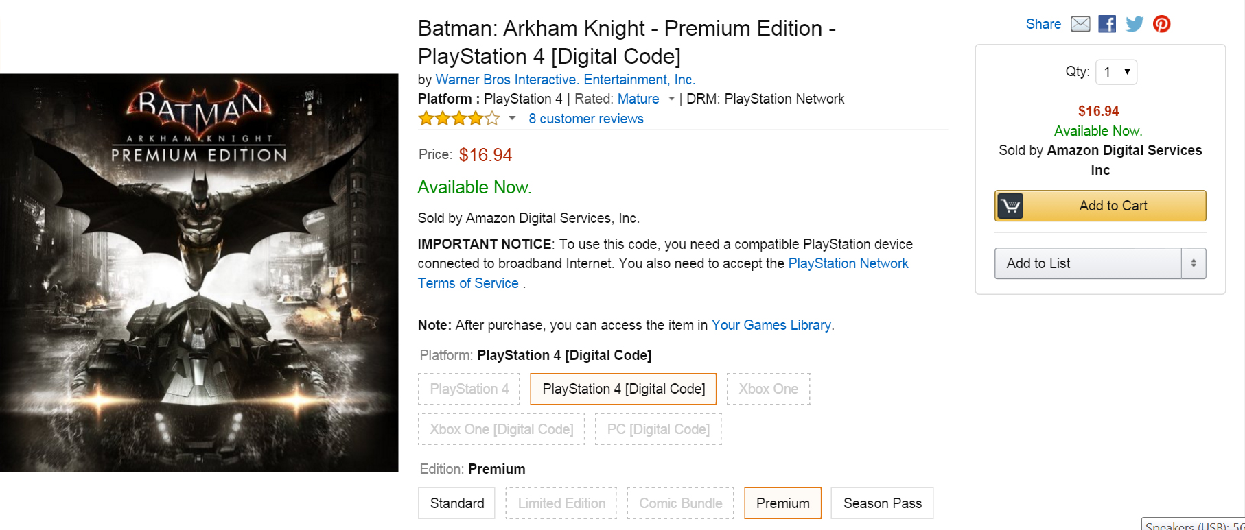 Friday Week: 'Batman: Arkham Knight' + Season Pass for PS4 for $16.94 | Digest