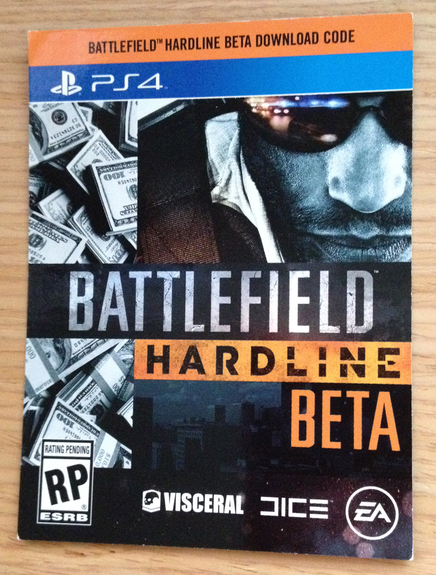 Battlefield Hardline PS4 Beta Code