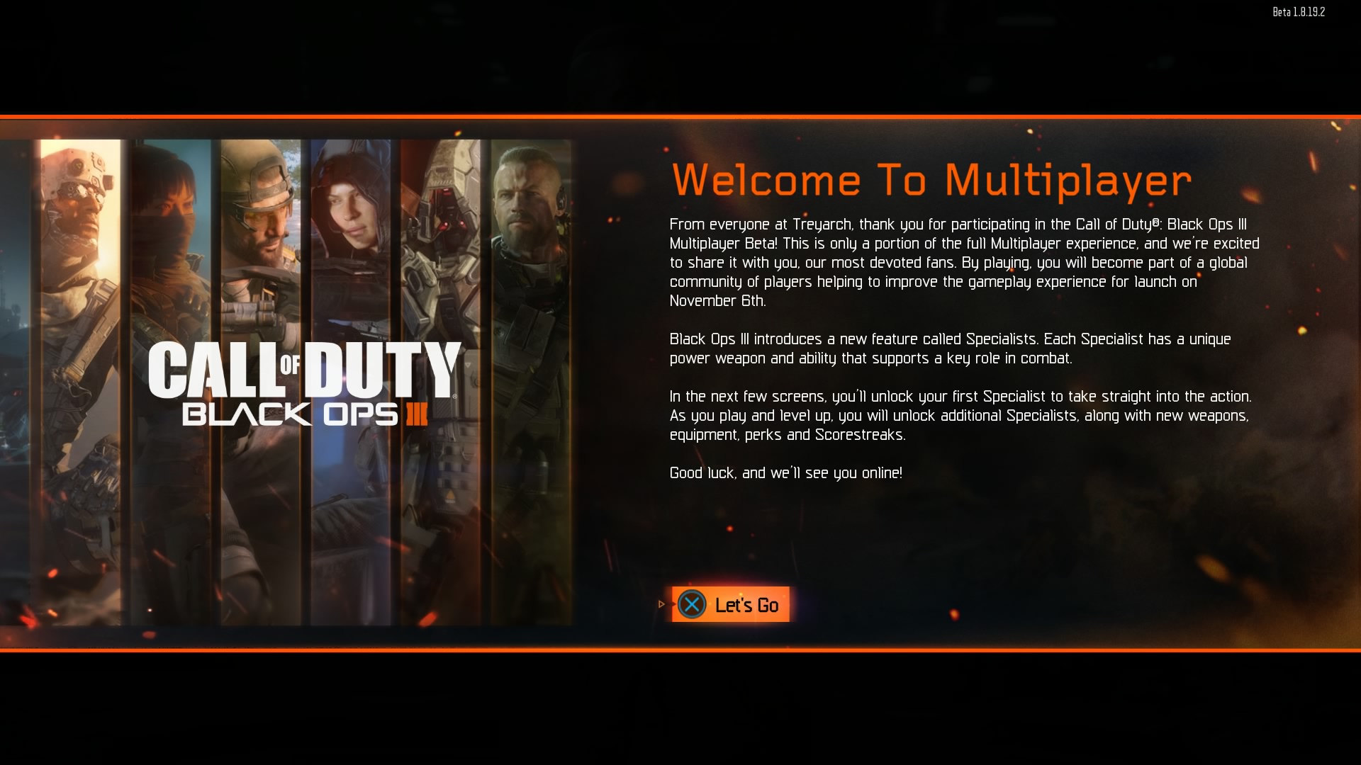 Call of Duty_ Black_Ops_III Multiplayer_Beta welcome