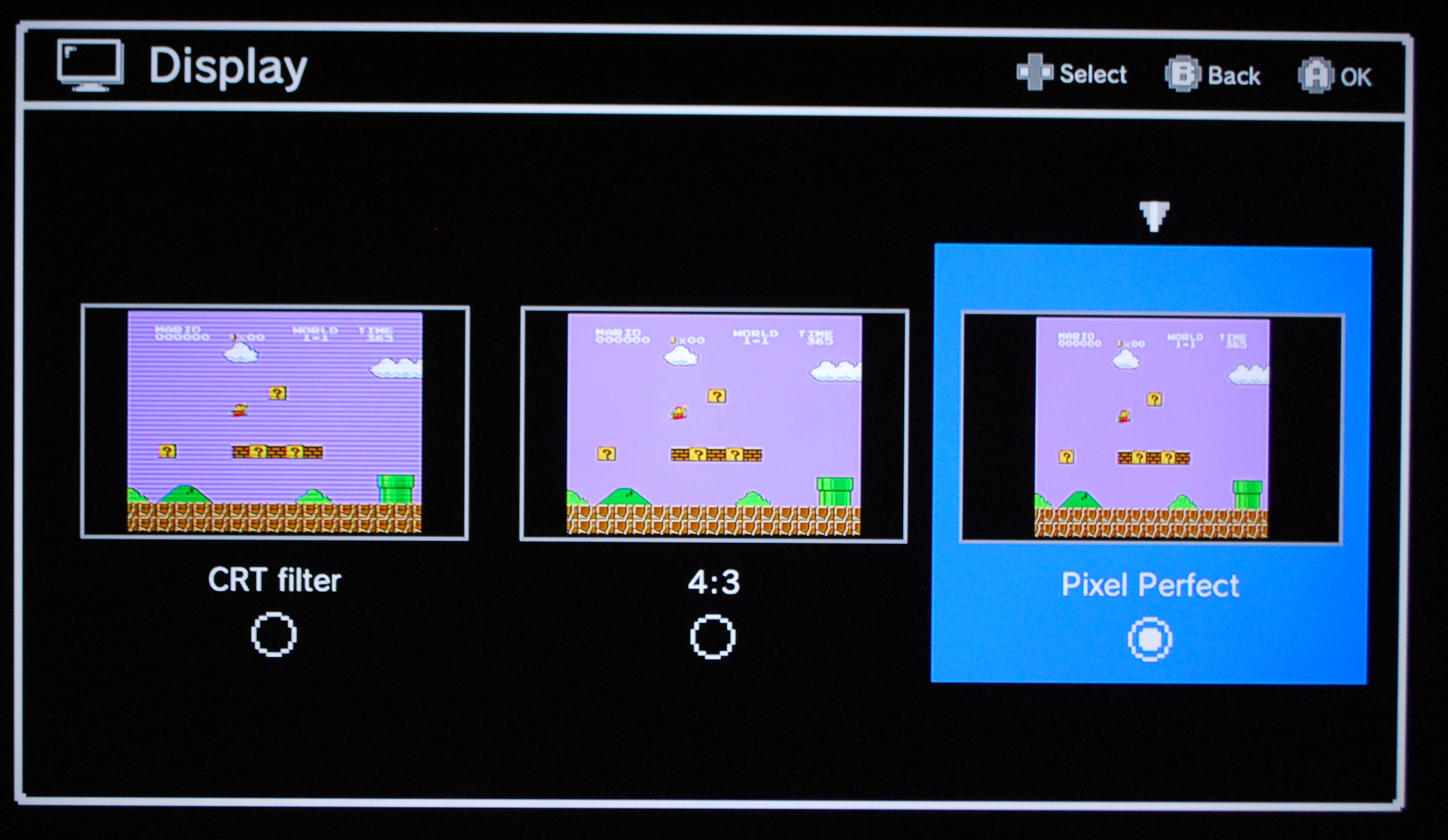 Nintendo Classic Mini Display options