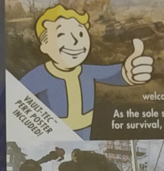 Fallout 4 PS4 box back Vault-Tec Poster
