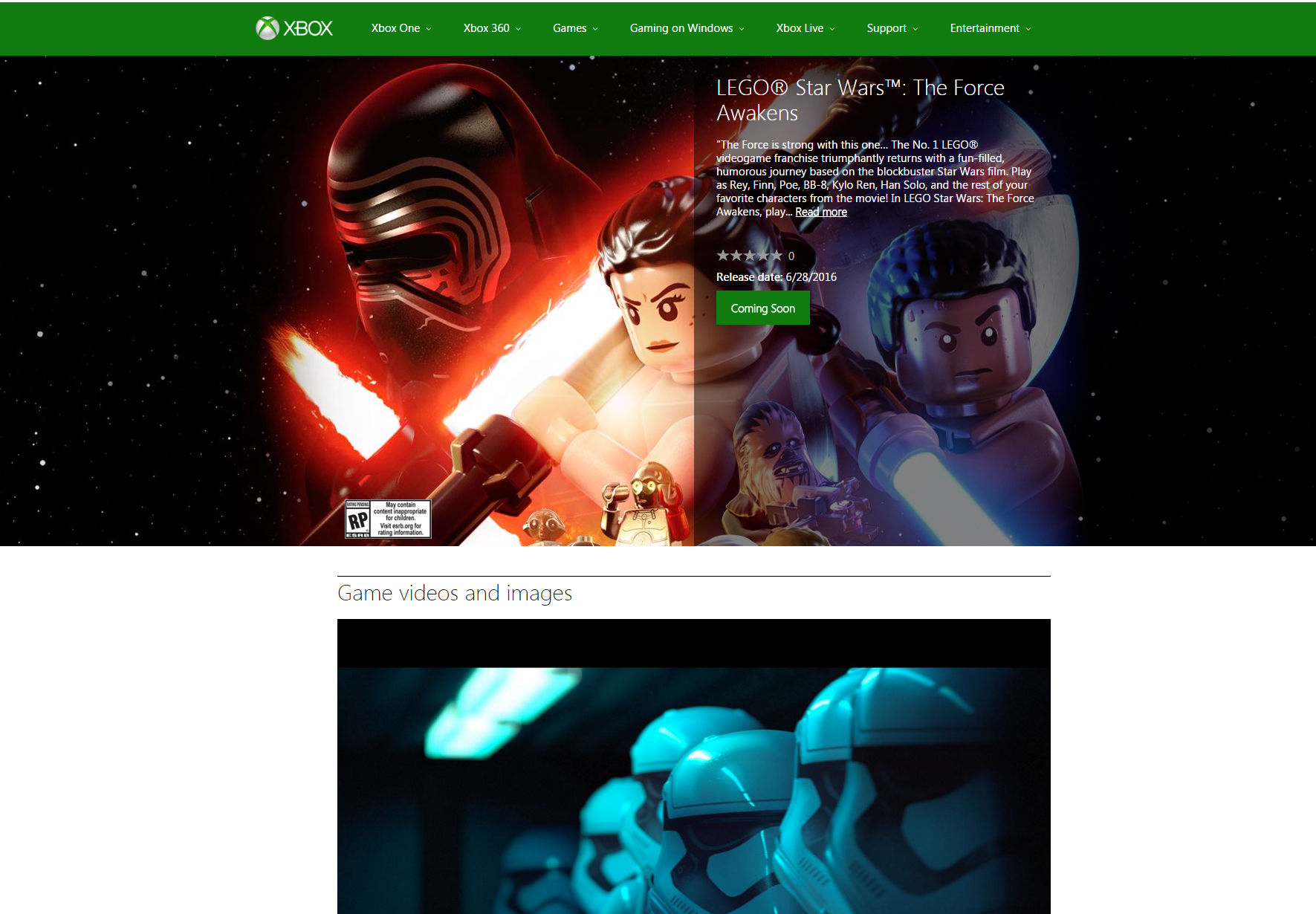 'LEGO Star Wars: The Force Awakens' xbox.com