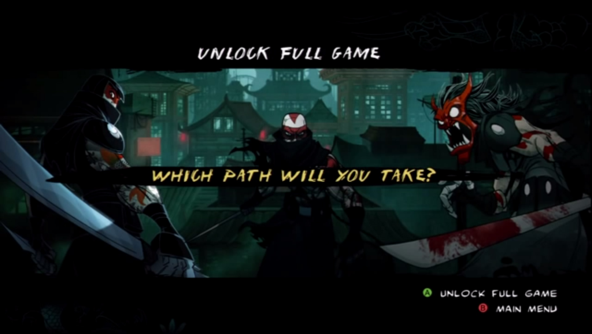 XBLA Xbox Live Arcade Mark of the Ninja Unlock Screen 360