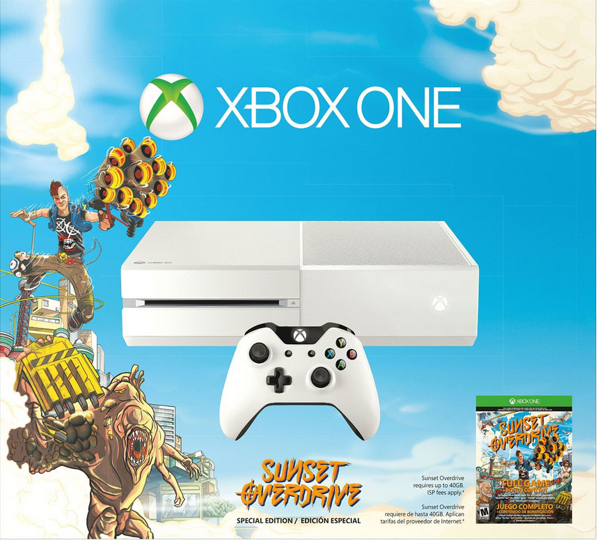 White Xbox One Special Edition Sunset Overdrive Bundle Box Pre-order