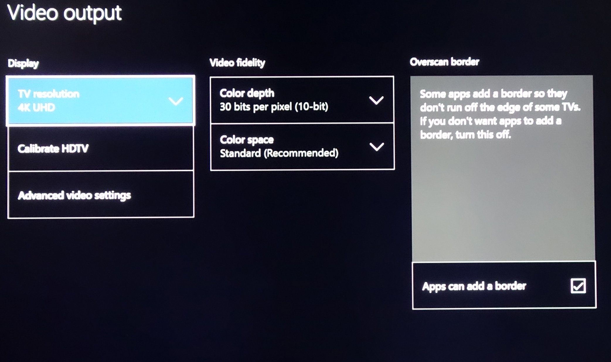 Xbox One S Video Output