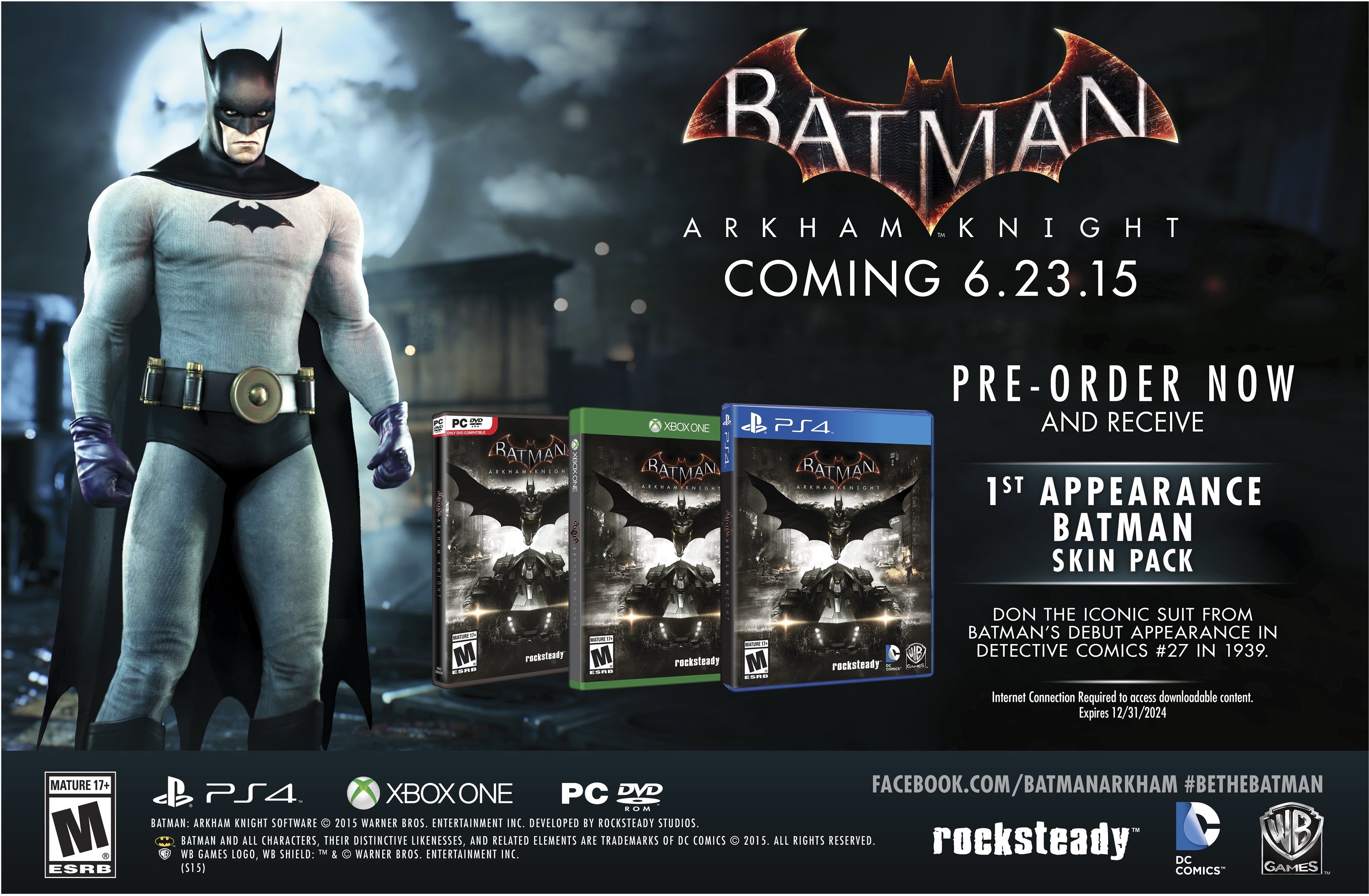 Batman Arkham Knight 1st appearance costume skin outfit pack