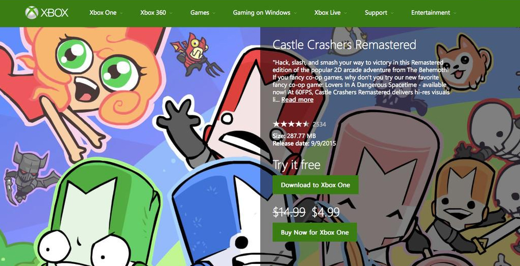 Castle Crashers Remastered Xbox One discount.