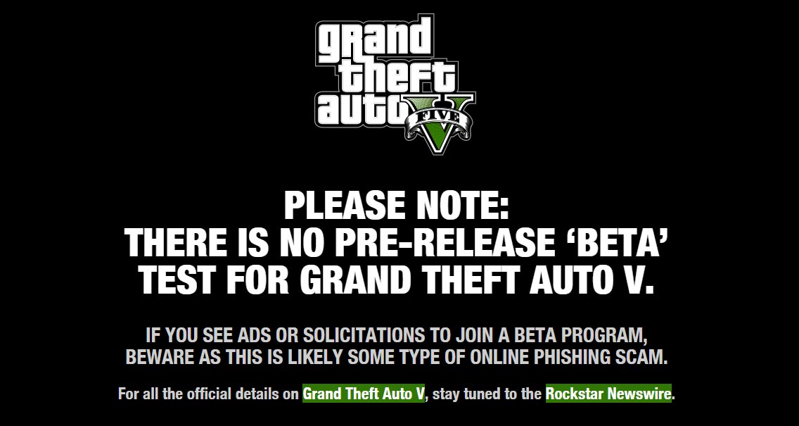 Grand Theft Auto V No beta
