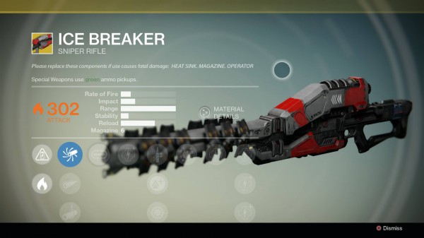 Destiny Ice Breaker Exotic Sniper Rifle
